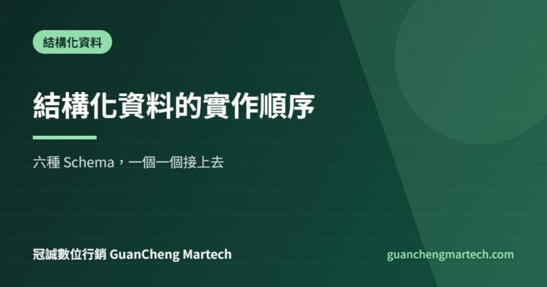 結構化資料 Schema 實作順序教學封面圖，冠誠數位行銷製作
