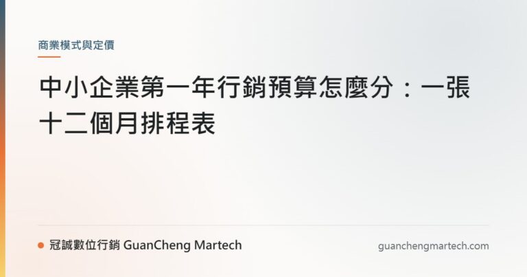 中小企業第一年行銷預算怎麼分：一張十二個月排程表